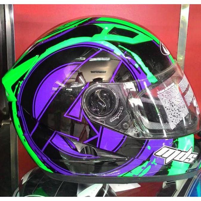 Helm MDS Provent Black Green Full Face Double Visor Hulk Avenger