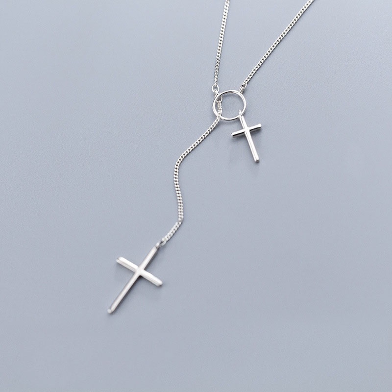 [Women Retro Creative Cross Pendant Necklace] [Girls Vintage Simple Chain Necklaces ] [Ladies Fashion Clavicle Necklace]