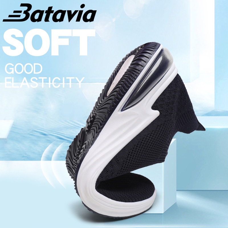 Batavia GROSIR sepatu kanvas wanita rajut sepatu wanita  sepatu tanpa tali hitam Sepatu Wanita Sport Women Sneakers  Q9