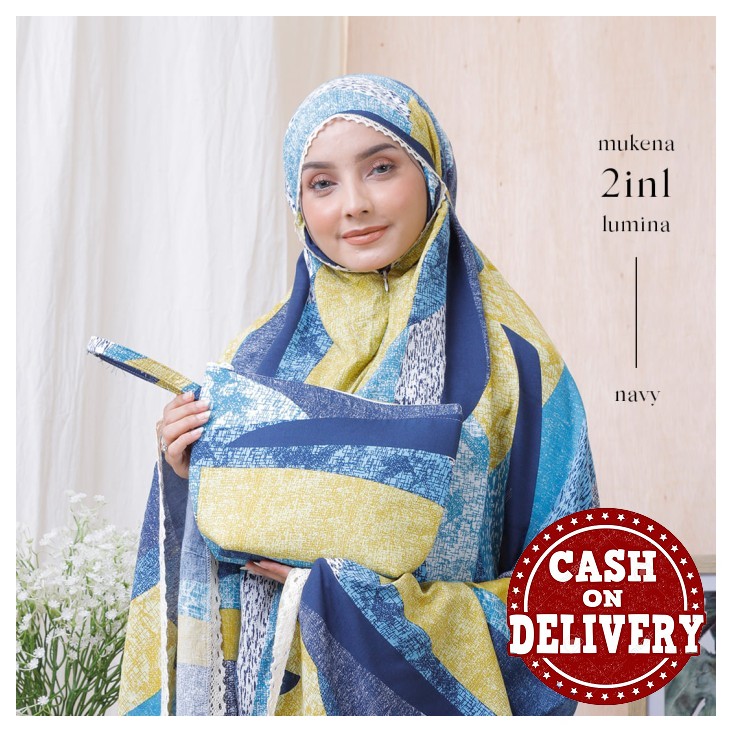 Mukena Remaja Dewasa Putih Kekinian Katun Wanita Cantik Dan Bagus MR471 Mukena Dewasa 2 In 1 Lumin