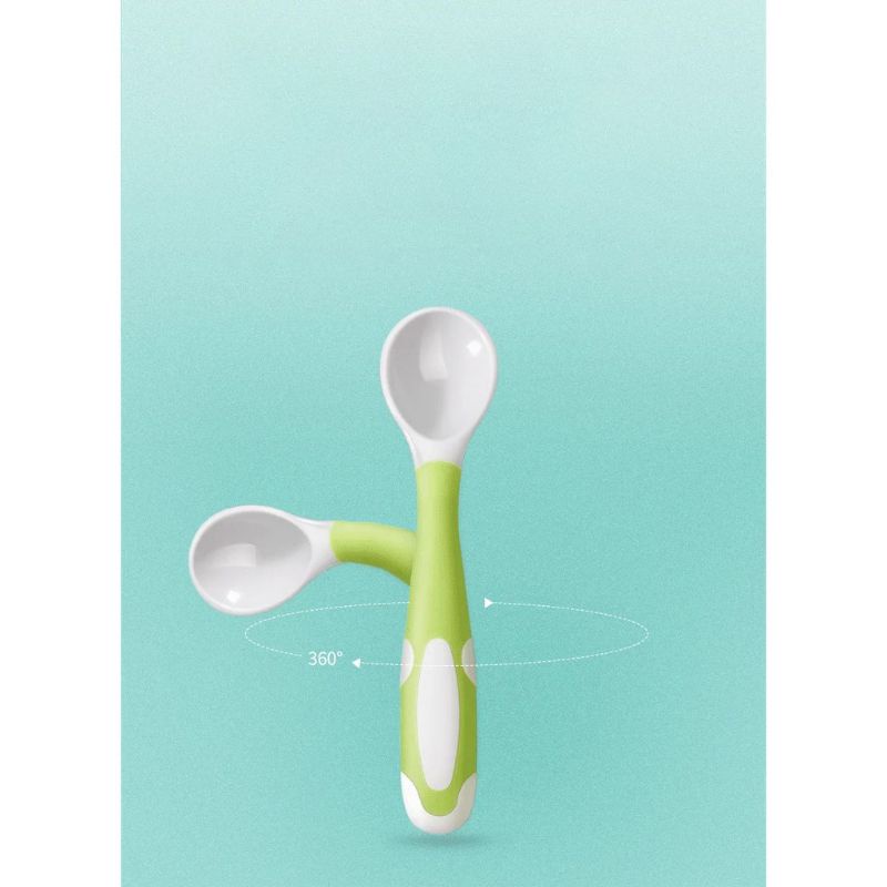 Set baby spoon Sendok + garpu bayi free box bisa melengkung flexible spoon