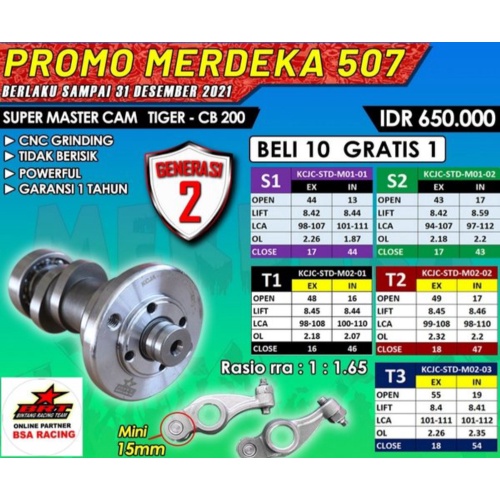 Jual Noken As BRT Tiger - CB 200 Tipe S dan T Generasi 2 Diskon