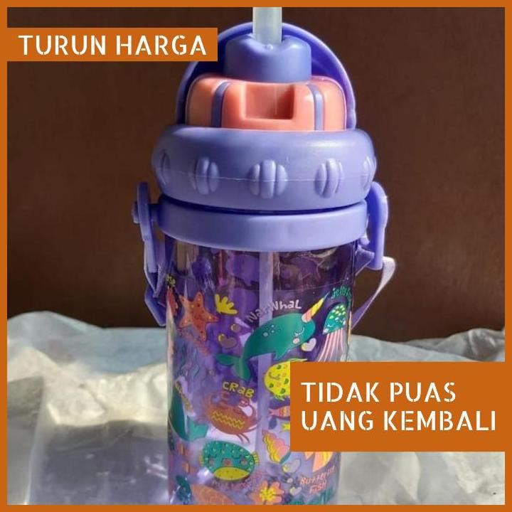 TERMURAH BOTOL MINUM SEDOT SMIGGLE MOTIF ANIMAL ( BUKAN ORIGINAL ) - UNGU SEA ANIMAL BERKUALITAS