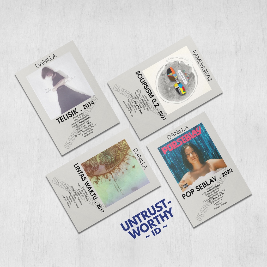 Poster Danilla Album dan EP Ukuran A5 (4pcs)