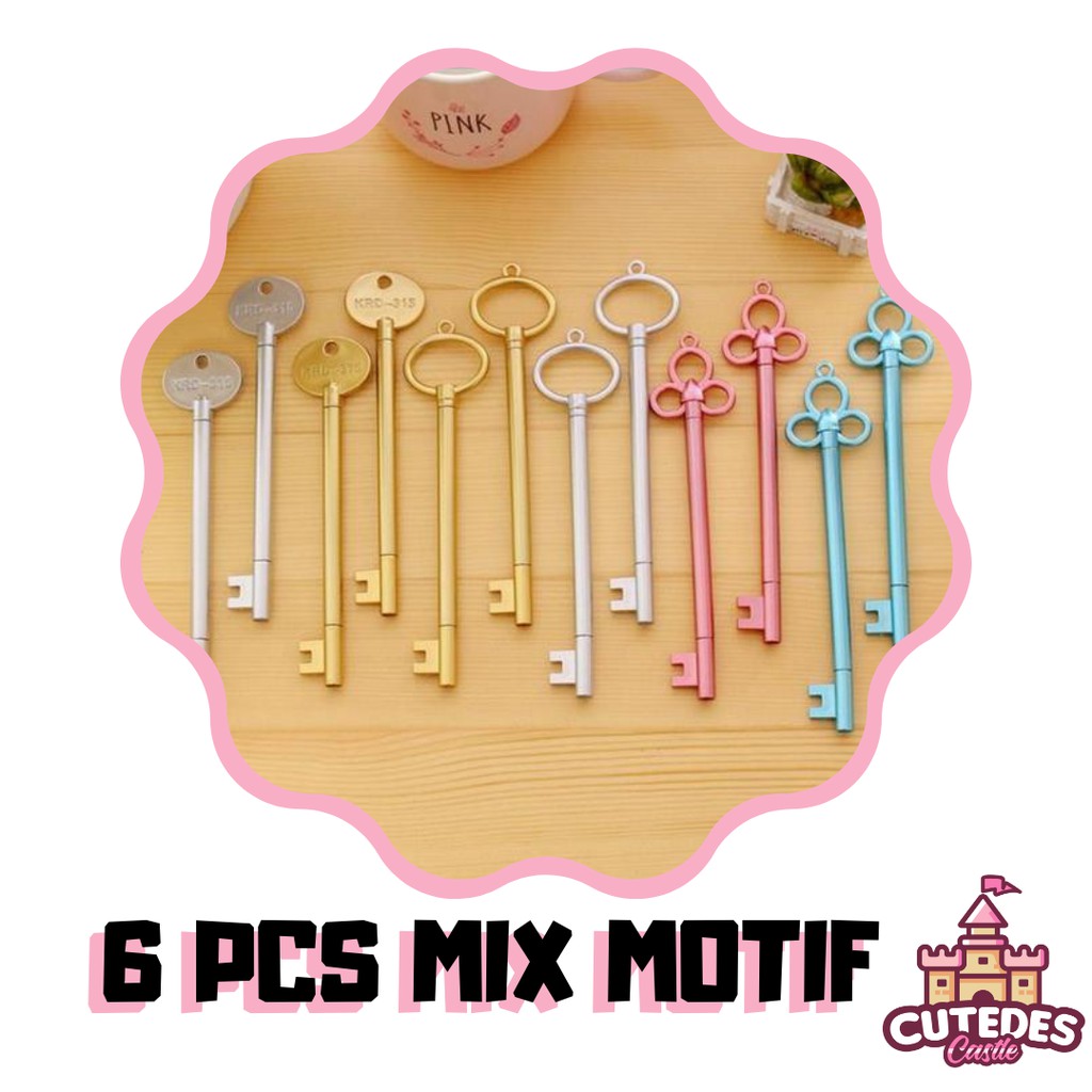 

Bundle Pulpen Motif Kunci 6 Pcs Mix Warna