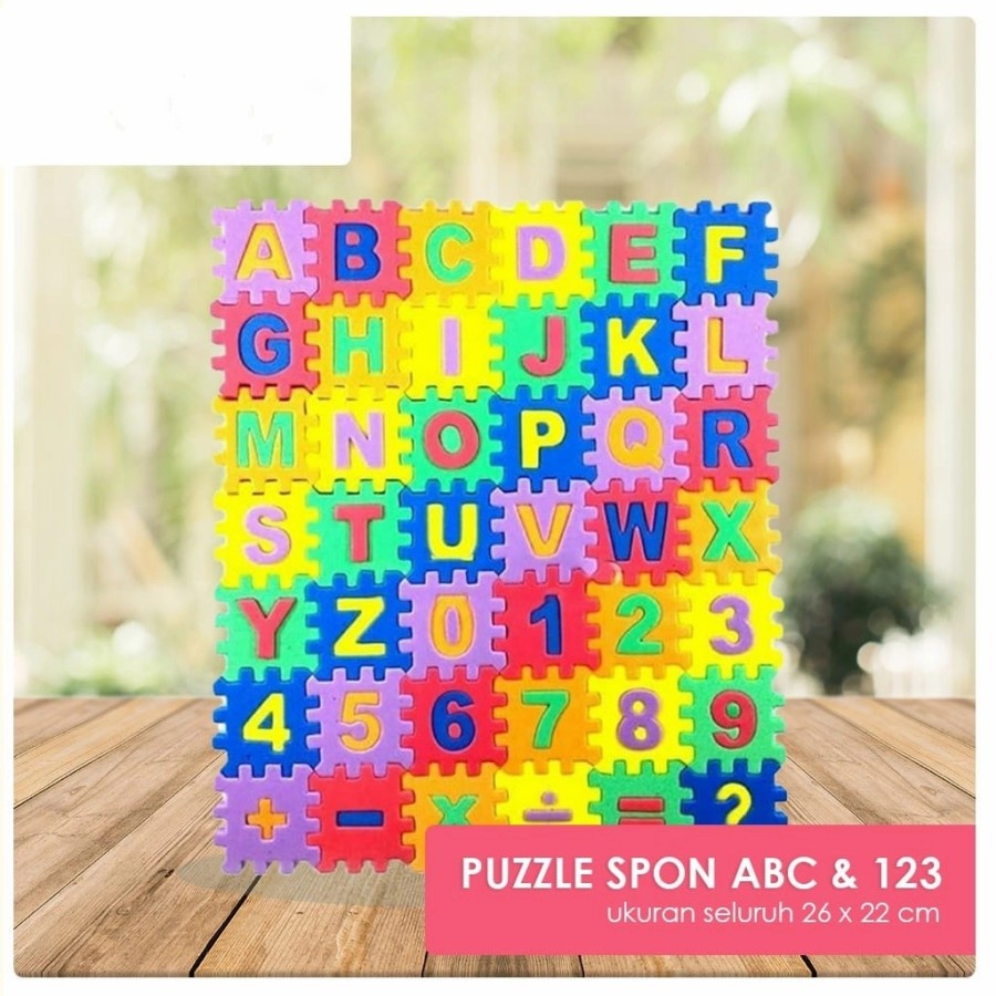 MOMBABY1 Seri Tangan - Mainan Puzzle Spons Edukasi Huruf ABC Angka Anak