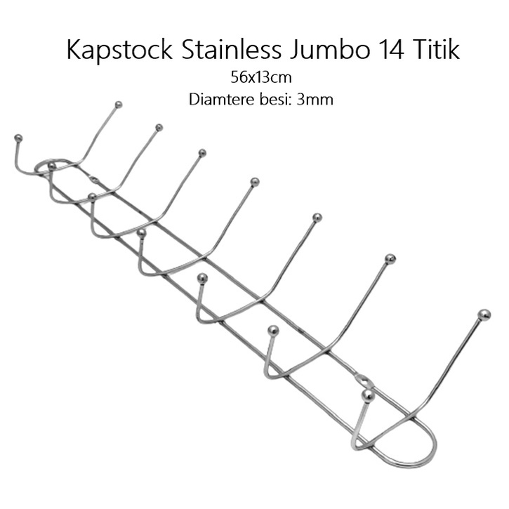 Kapstock Stainless/Gantungan Baju/Cantolan Jumbo 14 Titik Besi Diameter besi:3mm