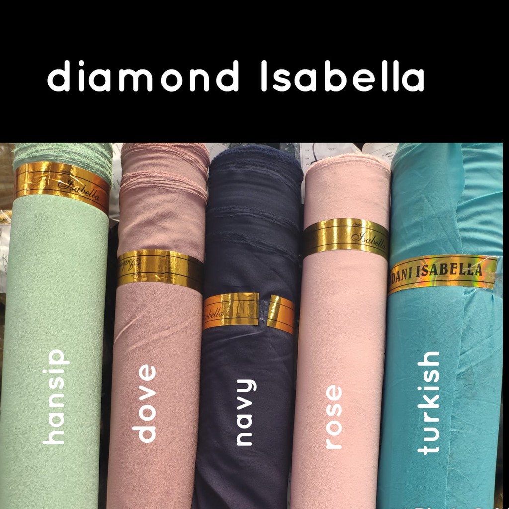 1 Roll Kain Diamond Isabela Isabel Street Crepe - Bahan Kerudung Hijab Pashmina Murah 50 yard