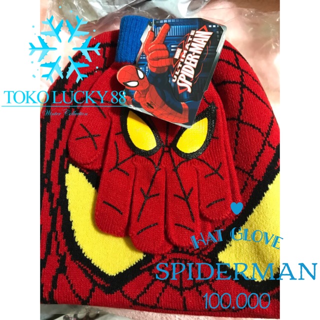 IMPORT Topi Sarung Tangan Spiderman