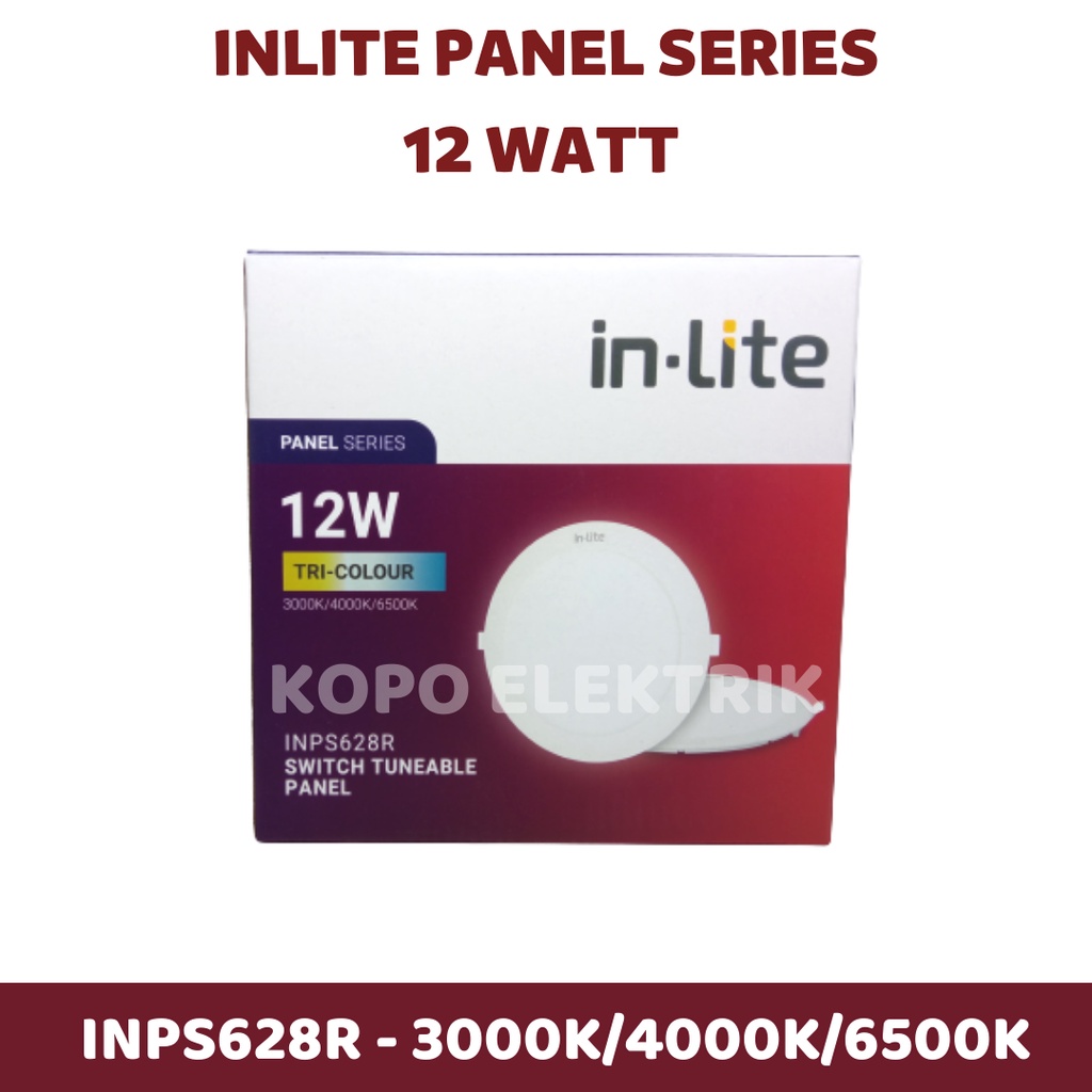 Inlite LED Panel 12 Watt Tricolour - Bulat Inbow Tuneable 3 Warna