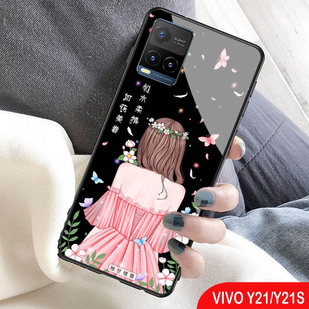 [A05] Softcase Glass Kaca Vivo Y21 2021 Y21S /Casing Handphone Vivo Y21 2021 Y21S / Case Hp Vivo Y21