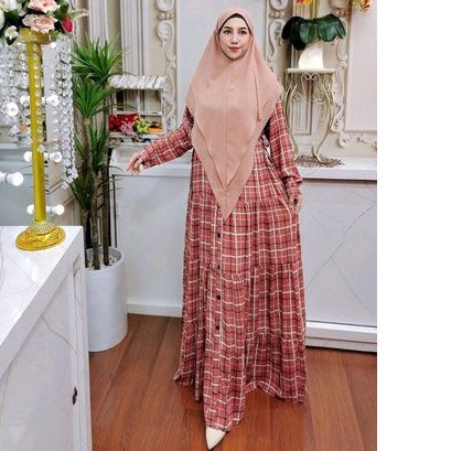 READY HOMEY DRESS SYARI KOTAK BY CUP IN DESIGN ORIGINAL