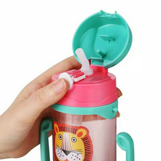 Training Cup Baby Sedotan Botol Minum Anak Gelas Minum Tempat Minum dengan Handle Tali Panjang