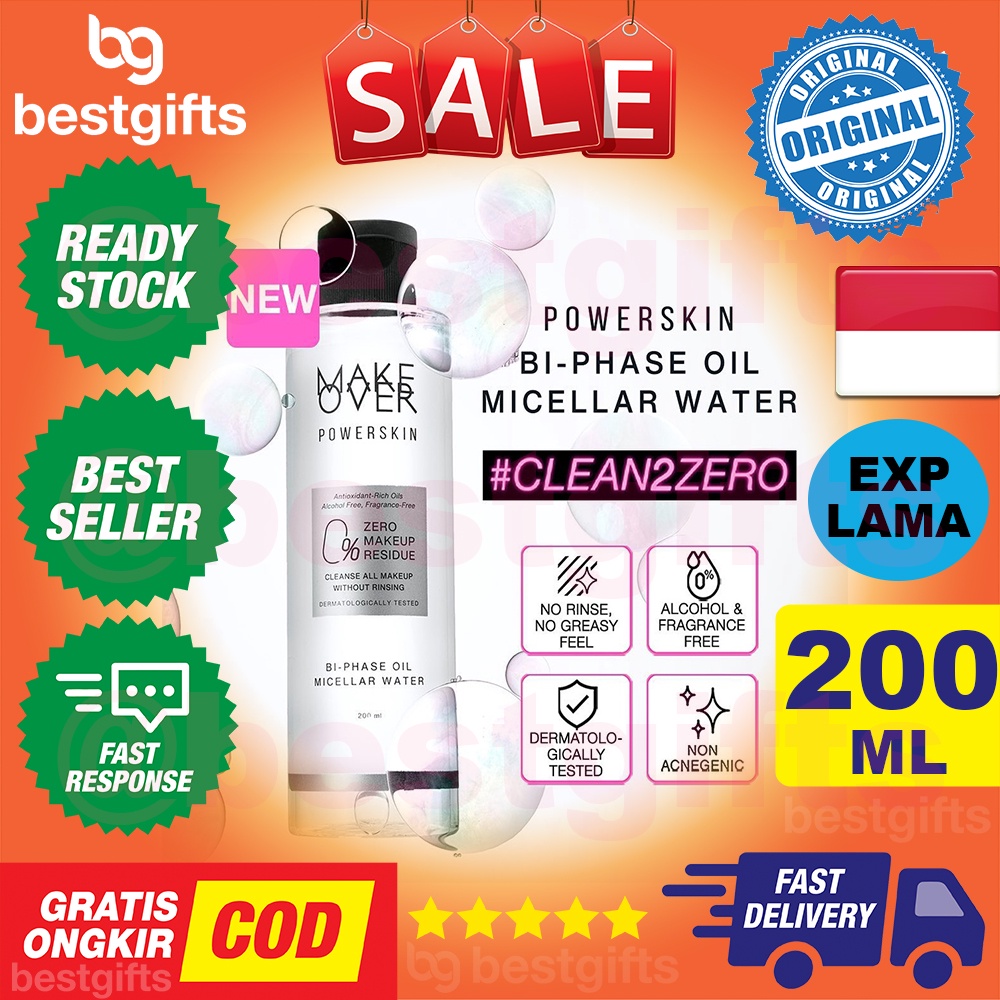 MAKE OVER MAKEOVER POWERSKIN BI-PHASE OIL MICELLAR WATER PEMBERSIH MUKA MAKE UP - 200 ML