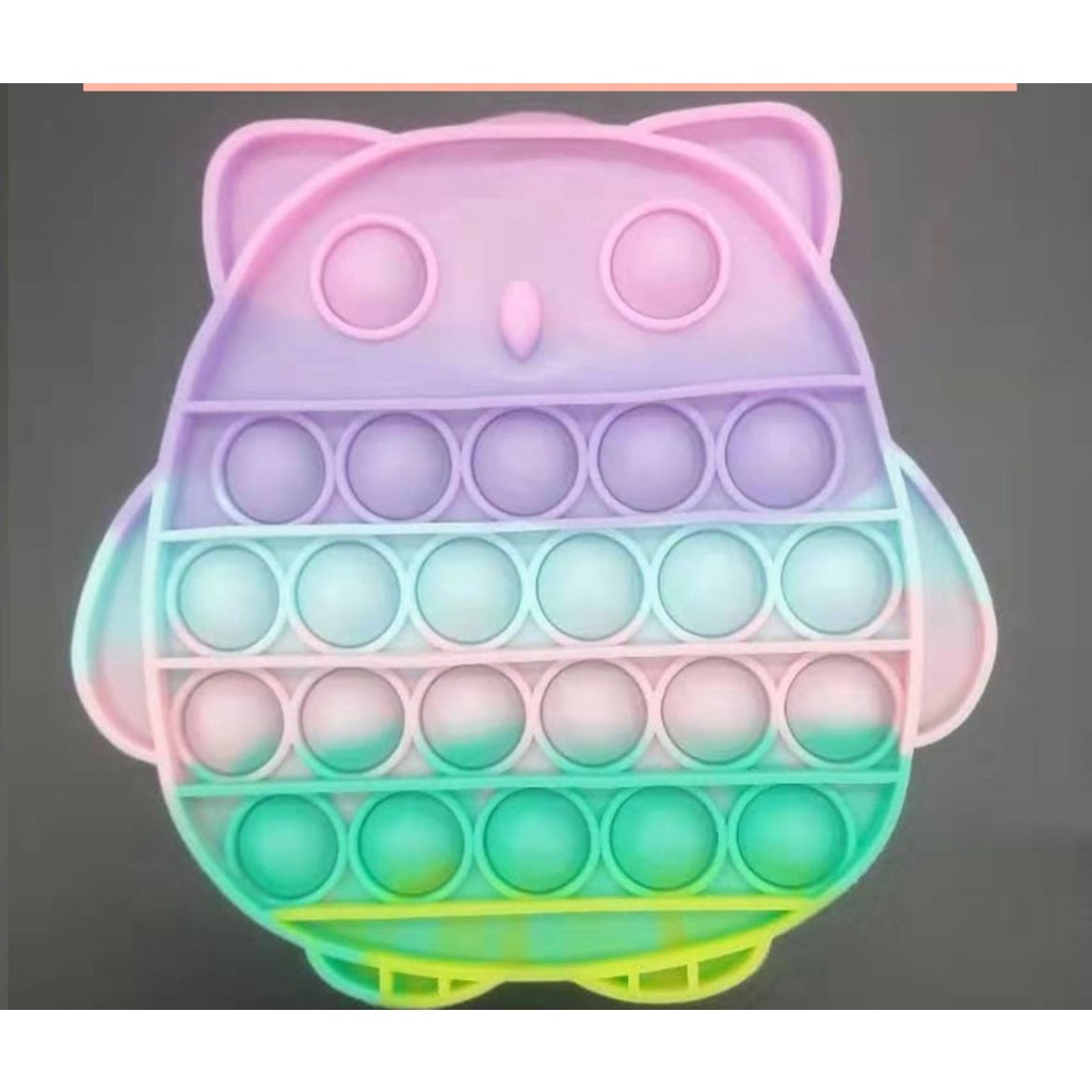 COD New Fidget Push Pop Its Mainan Anak Toys Bubble Kids Mainan Popit Murah Rainbow Pop it PASTEL-Burung Hantu/OWL