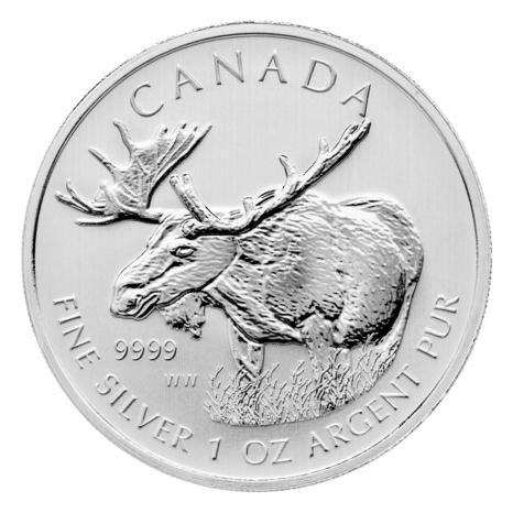 Koin Perak Silver Coin Moose 2012 Canadian Wildlife 1 Oz 31.1 Gram