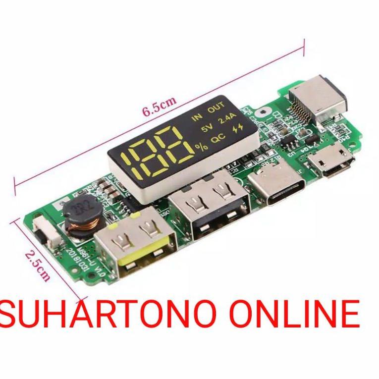 ← CIRCUIT MODUL POWER BANK LCD USB 5V 2.4A FAST CHARGER ➭