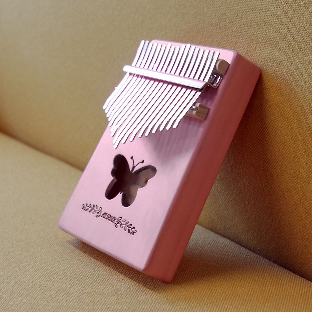 Kalimba Piano Jempol 17 Kunci Bahan Kayu Pinus Dengan Lubang Suara Butterfly Mbira Untuk Hadiah