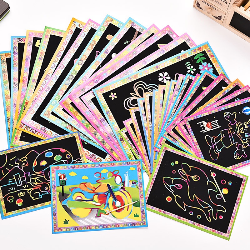 Magic scratch color - Kertas gambar gosok - Mewarnai anak magic scratch