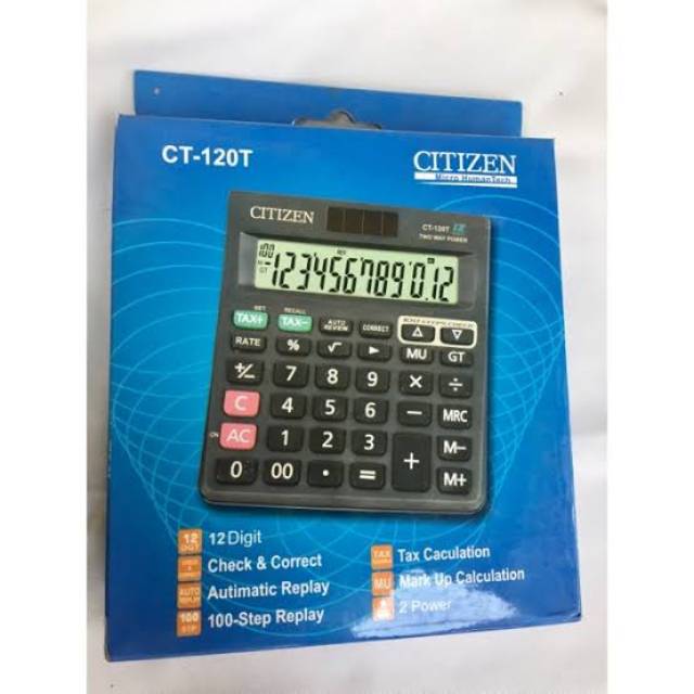 Kalkulator Dagang Ukuran Besar Citizen CT-120T 12 Digit 112 STEP CHECK BIG DISPLAY