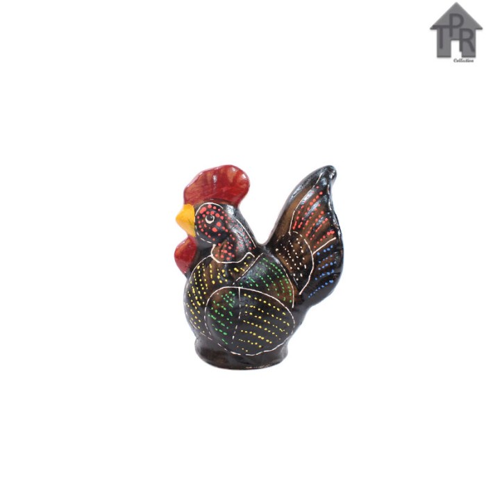 Celengan Ayam Jago Tradisional Dot Painting Mini-T22 / size - SS