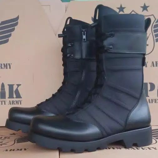 SEPATU PDL NINJA SOL RADIAL KULIT SAPI ASLI MERK APIK SEPATU PDL TNI POLRI SECURITY SATPAM