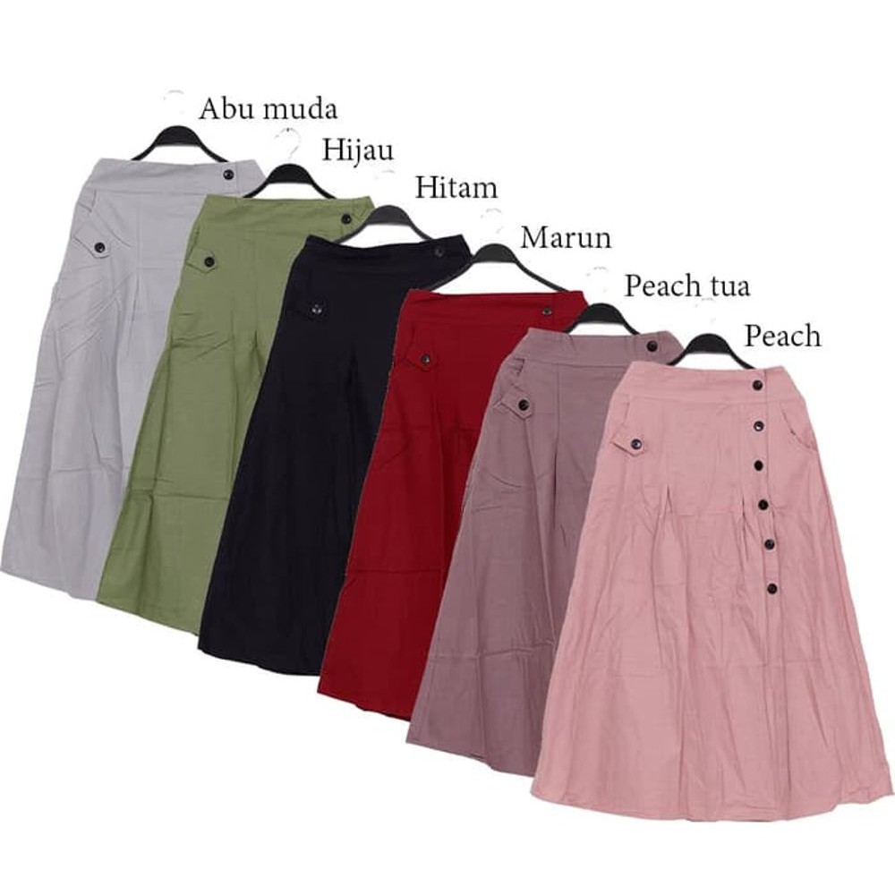 Jualan Grosir Rok Panjang Wanita Dewasa Model Payung Bahan Katun Cigaret Promo