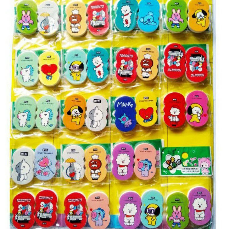

PENGHAPUS BTS BT21 KARAKTER | STIP PENGHAPUS FANCY PENSIL BT21 (SATUAN)