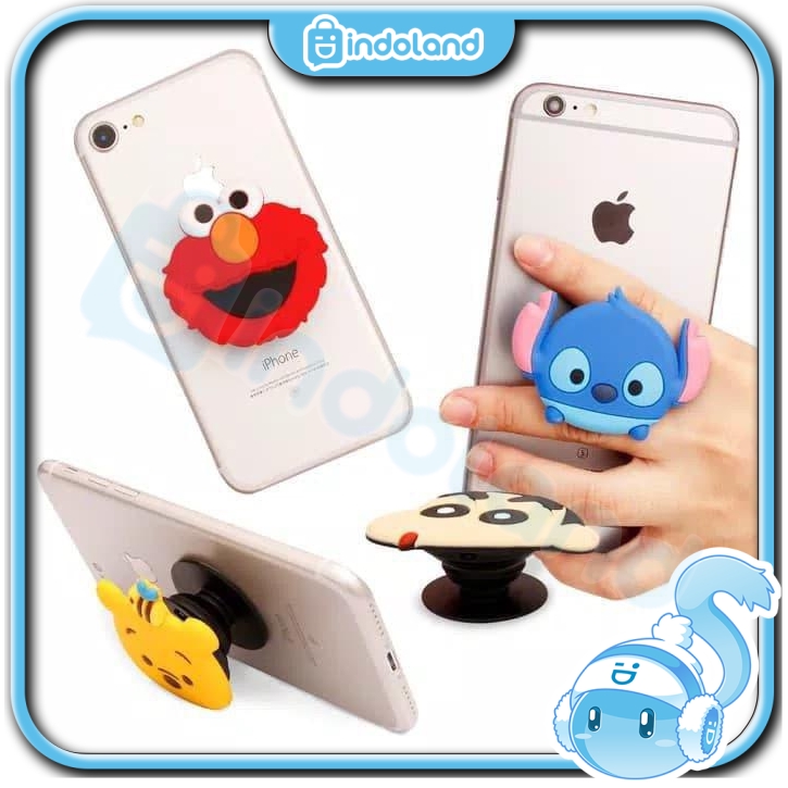 ☀INDOLAND☀ R112 POPSOCKET 3D KARAKTER CARTOON POP SOCKET MOTIF AKSESORIS HP HOLDER KARTUN COD