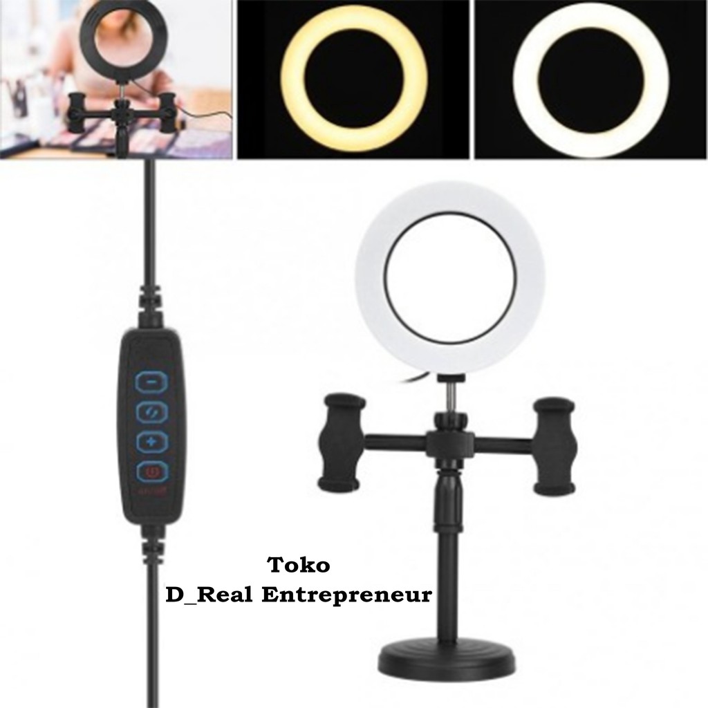 Ring Fill Light 160A 6 Inch Desktop Phone Holder Lampu LED 2 hp