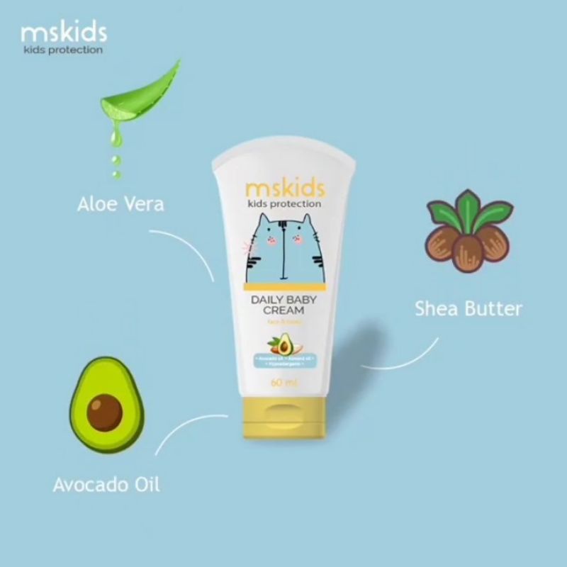 MS kids daily baby cream 100% original, cream bayi, perawatan wajah bayi (bisa cod)