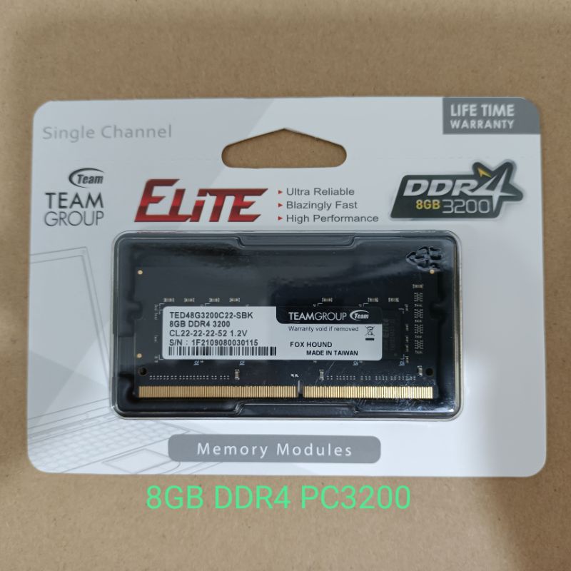 Ram Notebook Team Elite 8GB DDR4 3200 Mhz - Sodimm 8gb ddr4 pc 25600