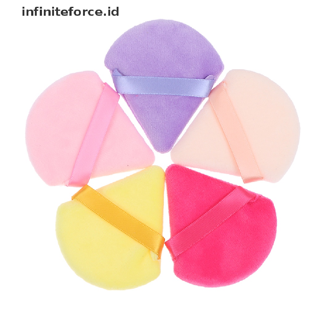 (infiniteforce.id) Spons Puff Mini Bentuk Segitiga Bahan Velvet Untuk MakeUp Foundation