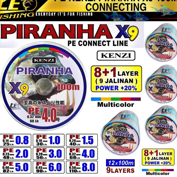 "Spe31au22r" PE KENZI PIRANHA X9 PANJANG 100M CONNECTING 0.8 1.0 2.0 3.0 4.0 5.0 6.0 8.0 PANJANG 100