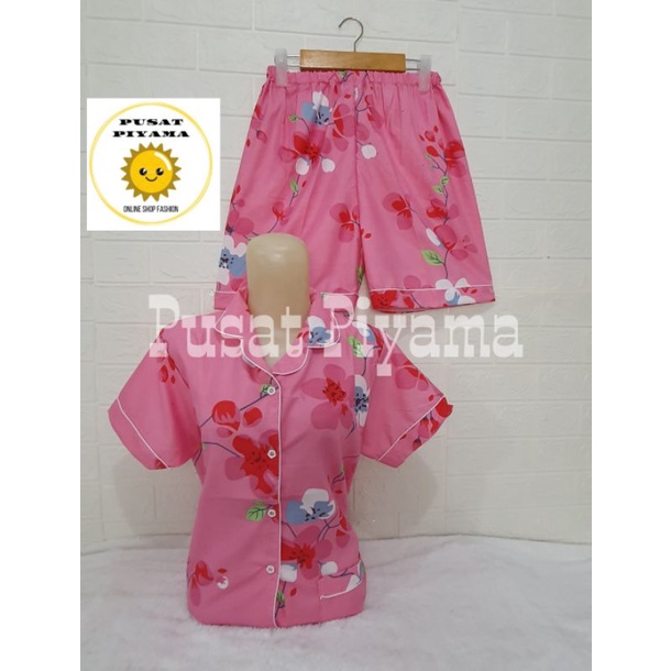 BAJU TIDUR MOTIF COCO DAUN TANGAN PENDEK CELANA PENDEK HP / PIYAMA MOTIF COCO DAUN