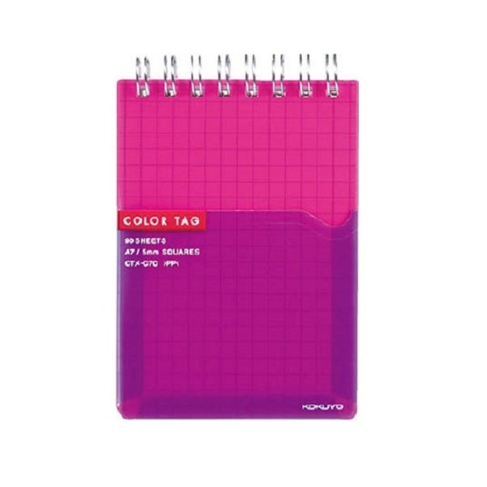 

COLOR TAG Twin Ring Memo Bi-Color A7 GRID PAPER 90SHEETS DOUBLE SIDE