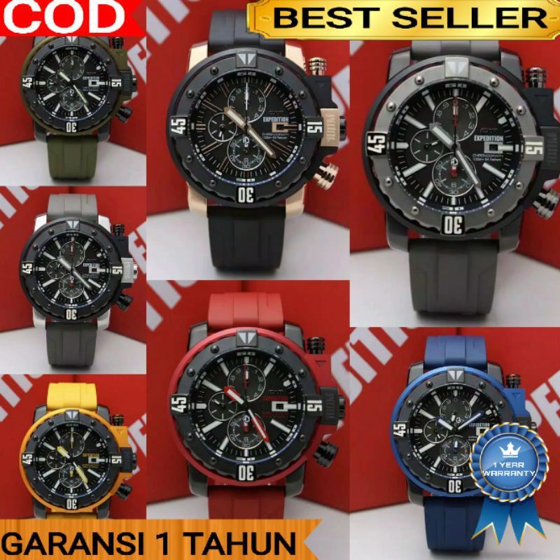 JAM TANGAN PRIA EXPEDITION EXP 302 TALI RUBBER ORIGINAL