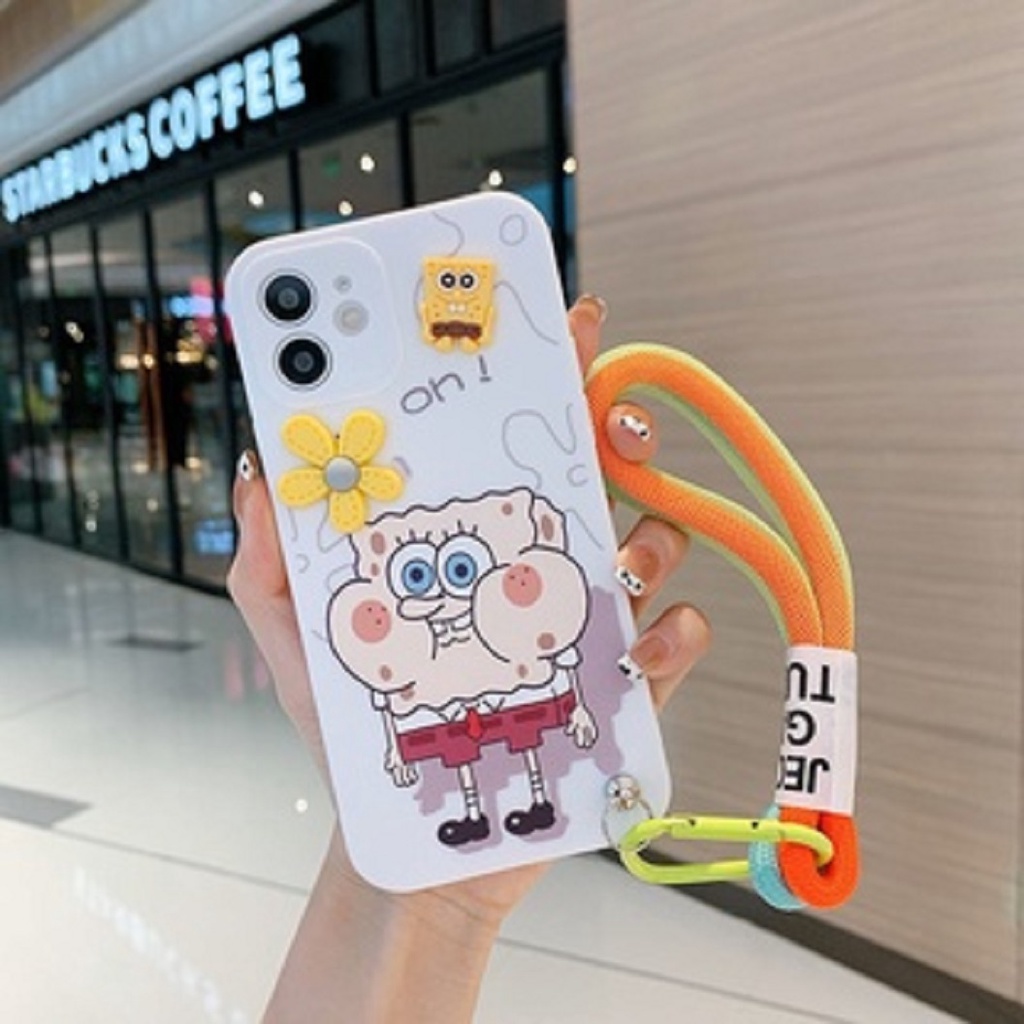 Case 3D Karakter Spongebob - Patrick For Iphone X Xs Max Xr 13 11 12 Pro Max Mini Softcase