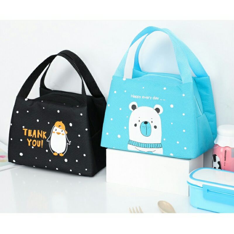 Tas Makan Lunch Box Tas Kotak Makan Anak Tahan Panas Motif