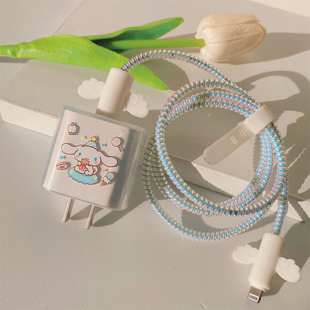 【COD Tangding】Charging Head Protective Rope Data Cable Plug Power Transparent Sleeve WITHOUT Data Cable and Plug