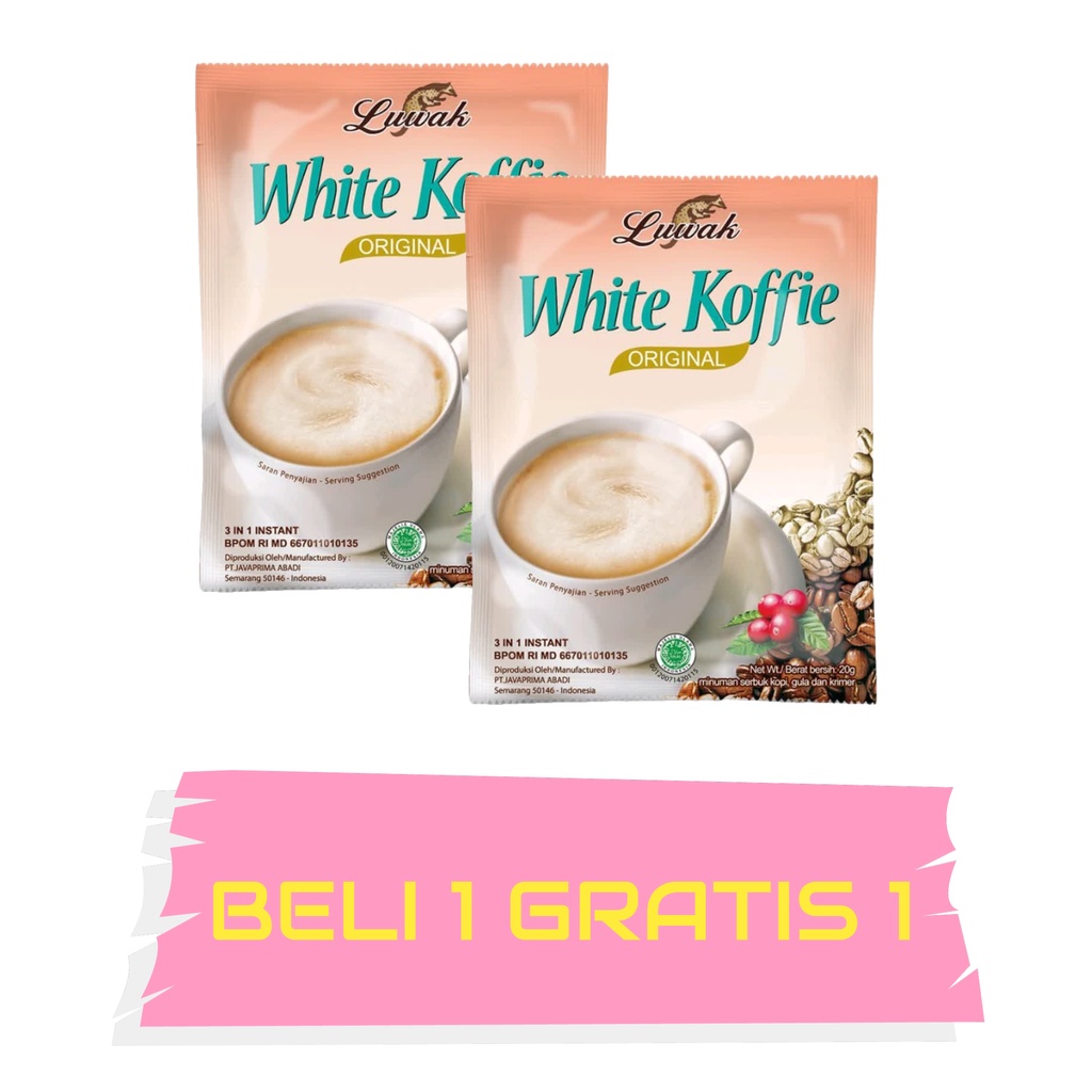 

MURAHHH...!!! LUWAK WHITE KOFFIE BELI 1 GRATIS 1