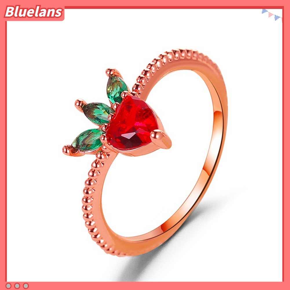 Bluelans Lovely Style Grape Apple Strawberry Cherry Design Ring Women Jewelry Ornaments