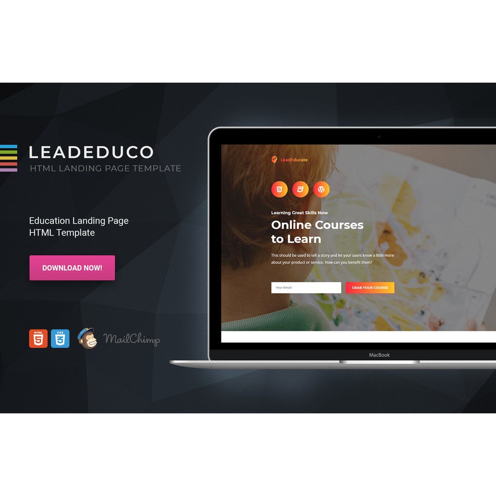 Landing Page -  LeadEduco Education HTML Landing Page Template