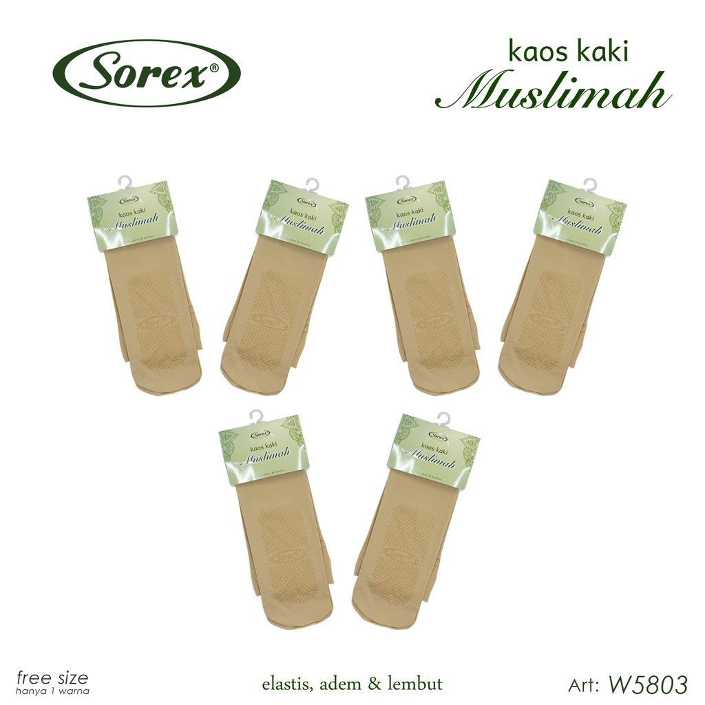 Kaos Kaki Sorex W5803 Muslimah | Kaos Kaki Anti Slip [ High ] - Bwr IX