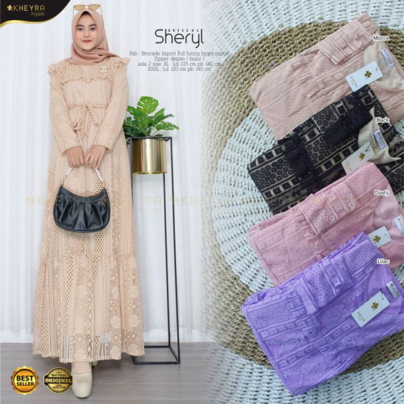 Sheryl Dress #5 Brocade Import Full Furing Hyget Import  Busui Friendly by Kheyra Hijab