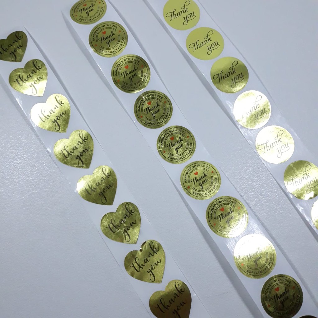 

10pcs Stiker Label Bulat Gold