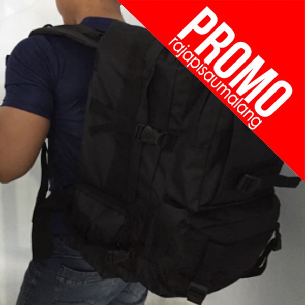 RPM Tas Punggung Militer Murah Tas Punggung Ransel Hitam Besar Militer 50x27x40 cm