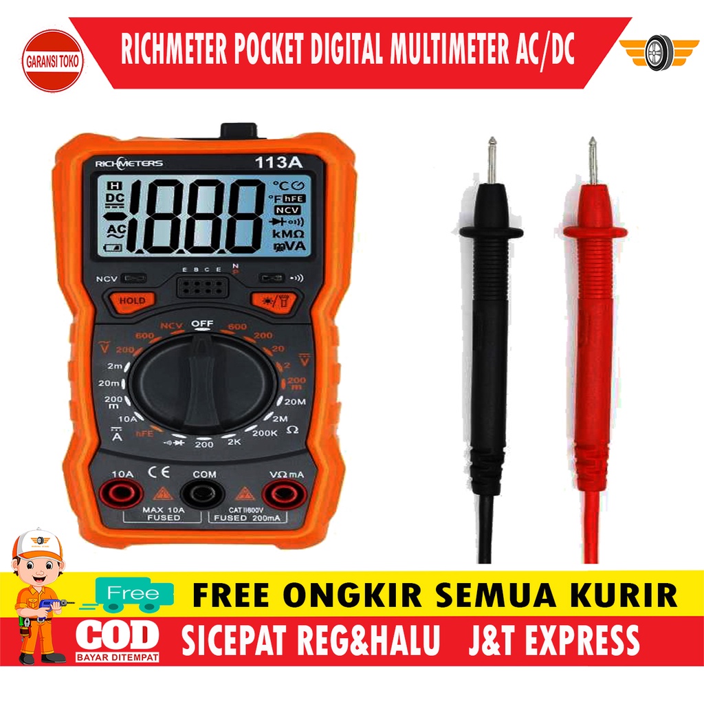 Jual Original Richmeters Avometer Digital Multimeter Multitester Tester ...