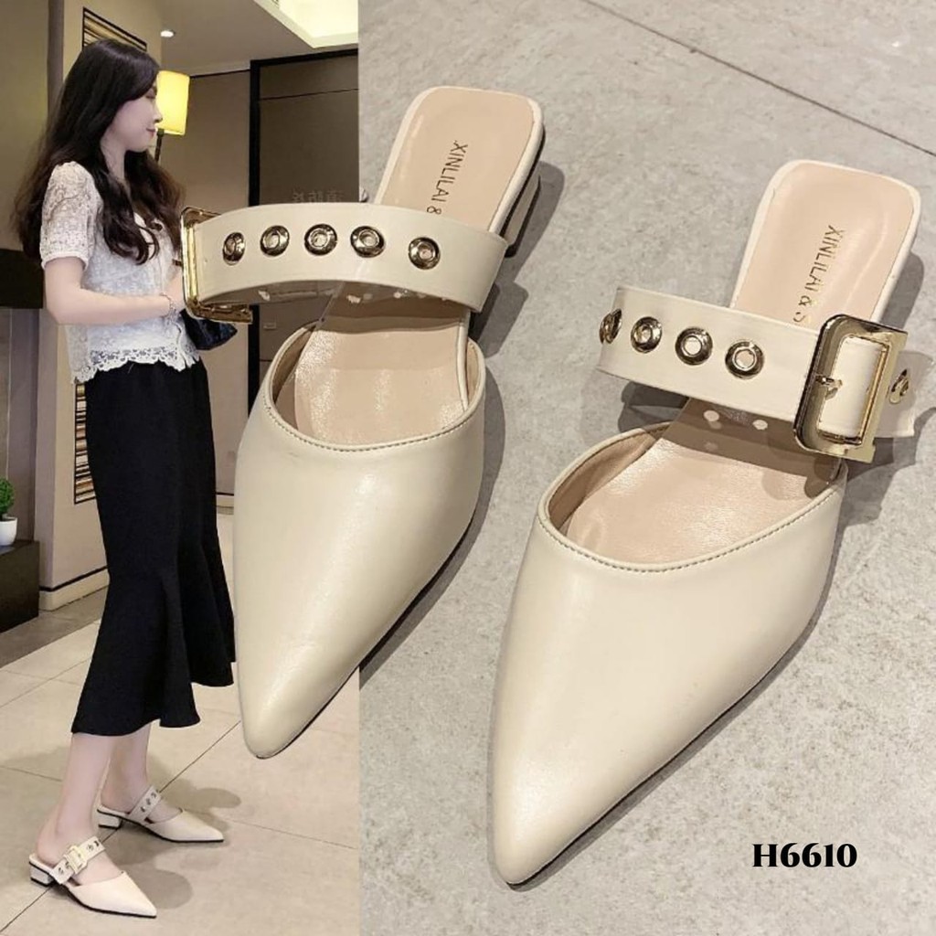 WYN HEELS PUMP STRAP SLOPE FASHION KOREA H6610