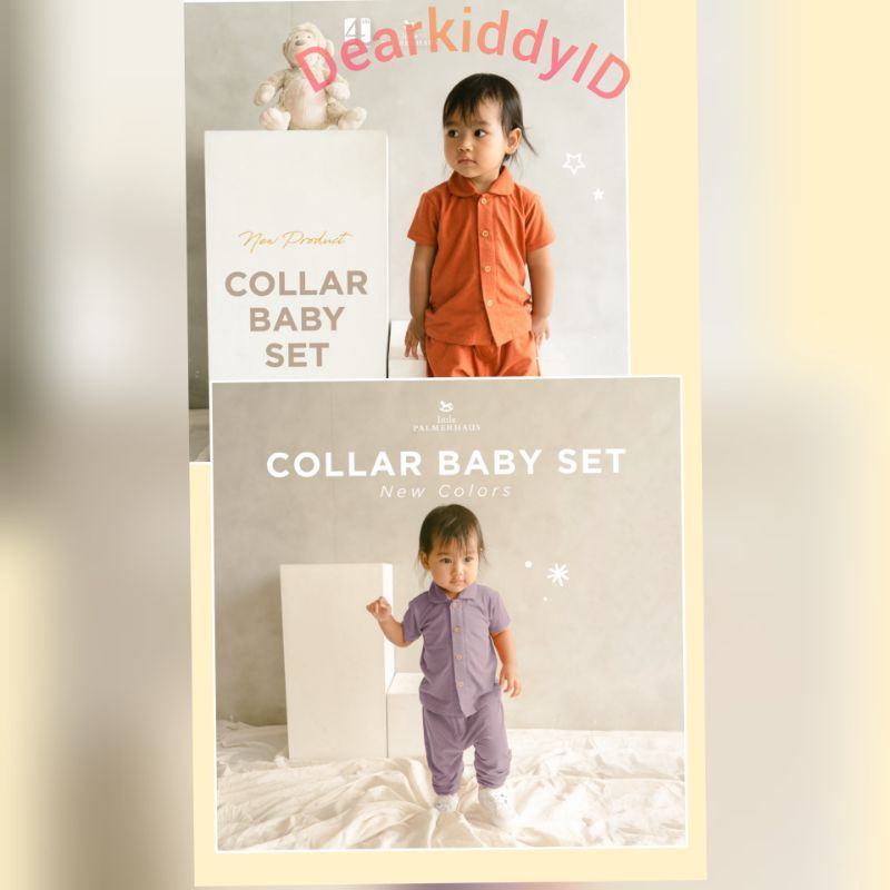 Little Palmerhaus COLLAR BABY SET /SETELAN BABY ANAK 0-24m / Setelan BAJU PENDEK+CELANA PANJANG